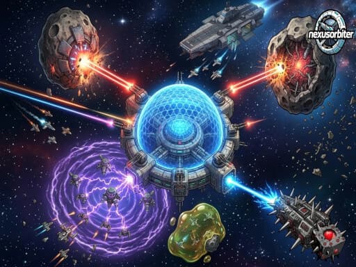Nexusorbiter Free Play - One-Finger Orbital Defense Arcade - play online free