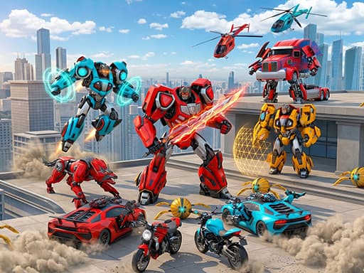 Flying Robot Transform Car Games — Caos Mutante - play free online