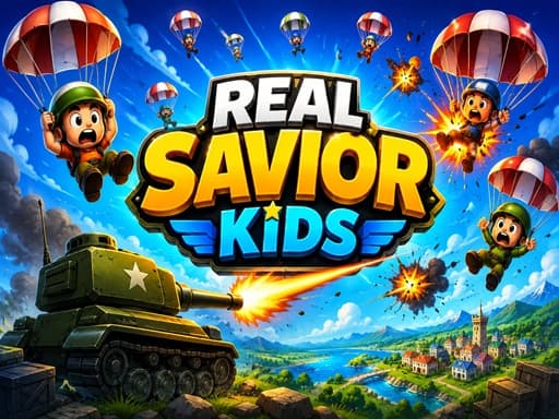 Real Savior Kids: Shoot Parachutes in This Quirky Tank Game - play online free