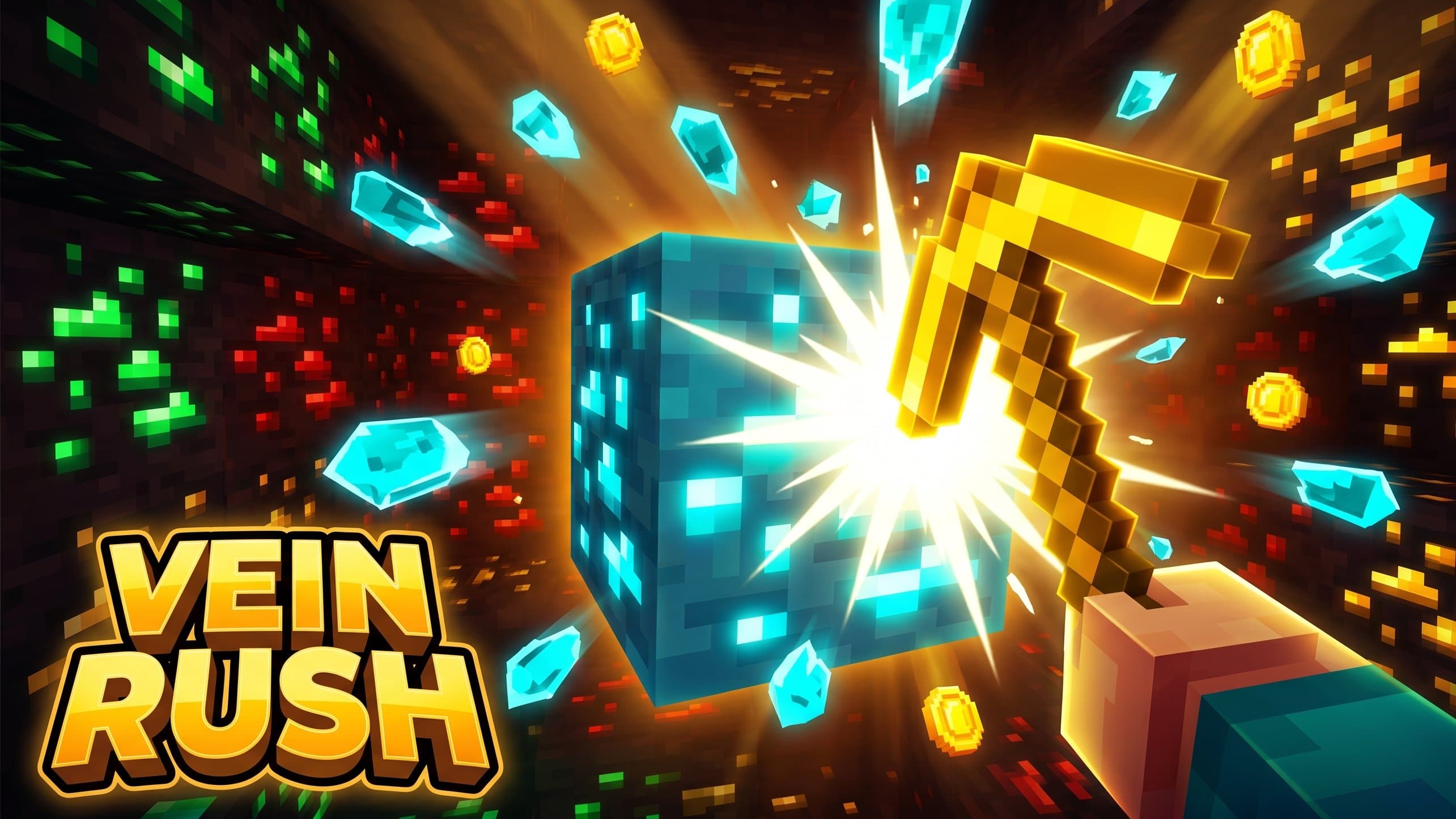Vein Rush Review: Digging Through Voxel Chaos for Hours - play online free